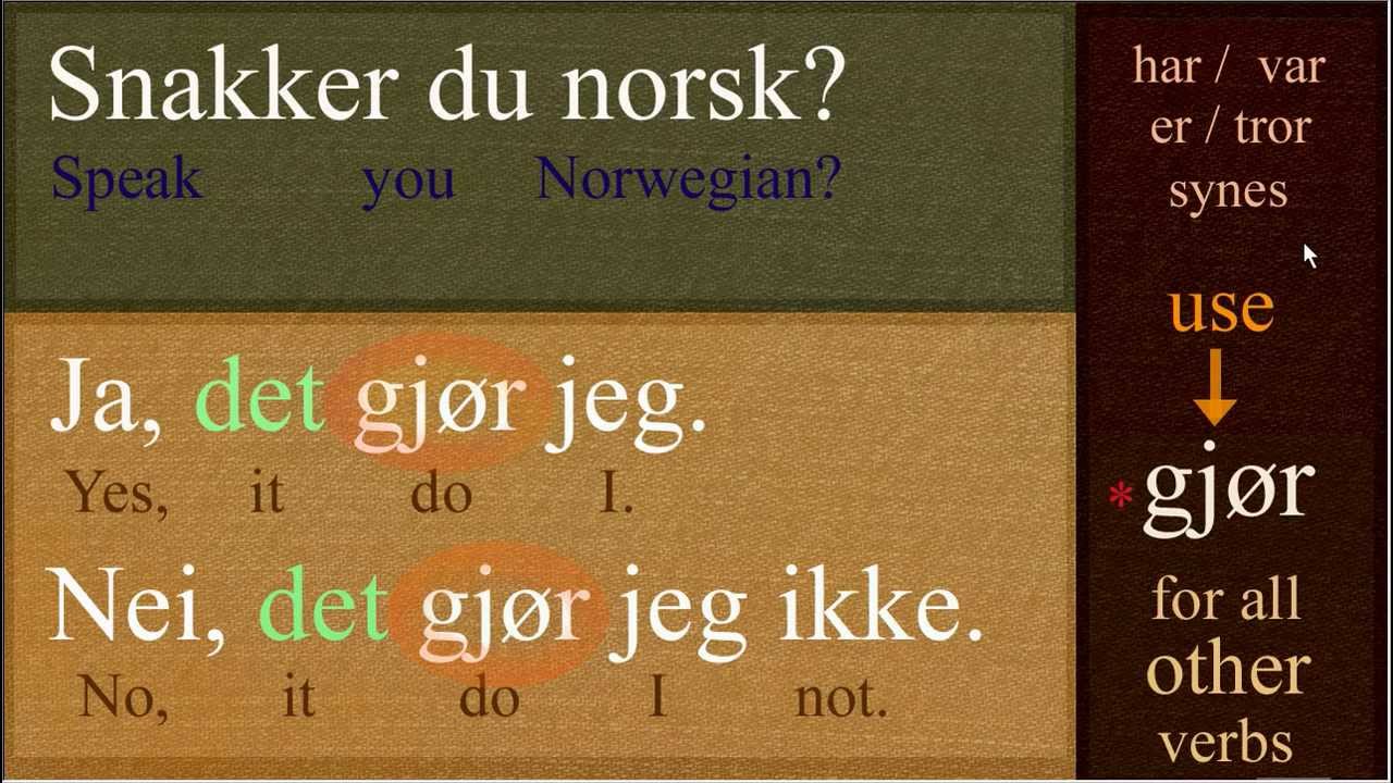 Basic Norwegian Sentence Structure part (1) Det-setning