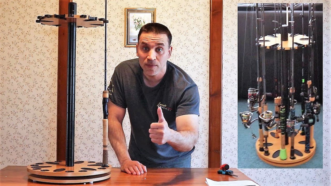 Fishing Rod Rack , Rush Creek Creations 24 Round Spinning base