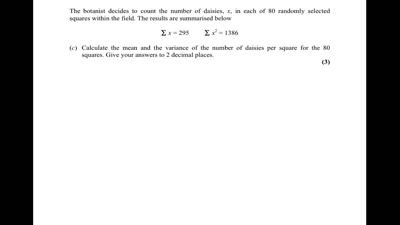 Poisson Distribution: Past Paper Questions