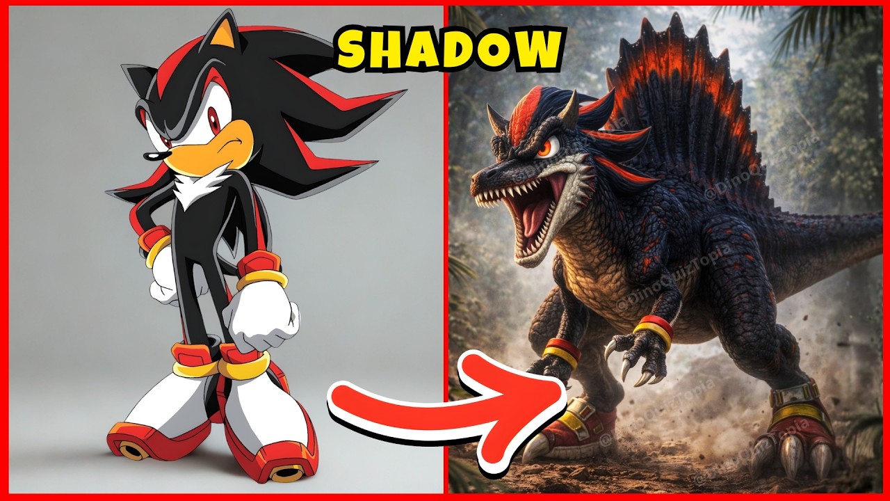 🦔🔵⚡ SONIC 🔊 ADIVINHE PELA VOZ⚡COMO ELES SERIAM SE FOSSEM DINOSSAUROS!🦖 🔊 #dinoquiztopia