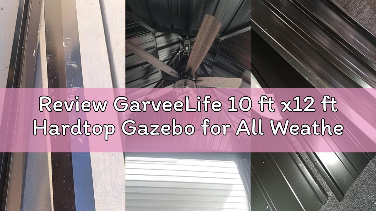 Review GarveeLife 10 ft x12 ft Hardtop Gazebo for All Weather, with Double Metal Roof, Aluminum Allo
