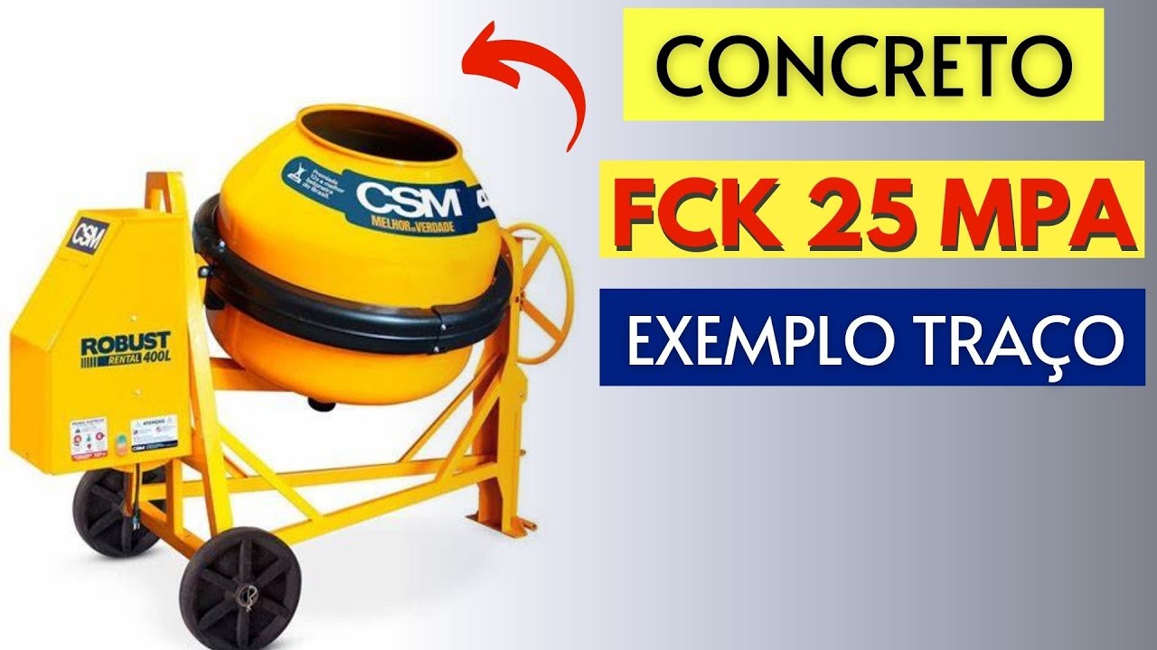 TRAÇO DE CONCRETO 25 MPa E BETONEIRA DE 400 LITROS I Exemplo de traço e quantas latas de 18 Litros