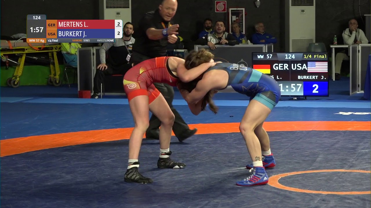 1/4 WW - 57 kg: L. MERTENS (GER) v. J. BURKERT (USA)
