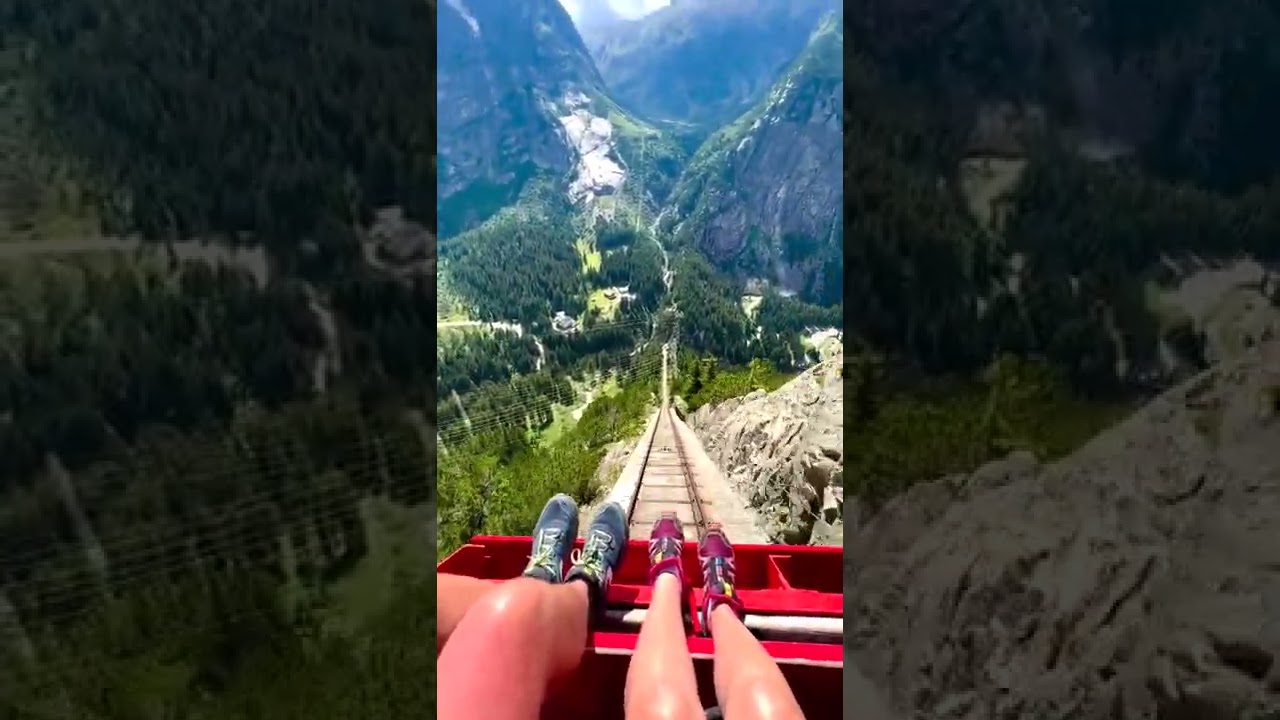 Take a ride down the Gelmer Funicular in Switzerland!