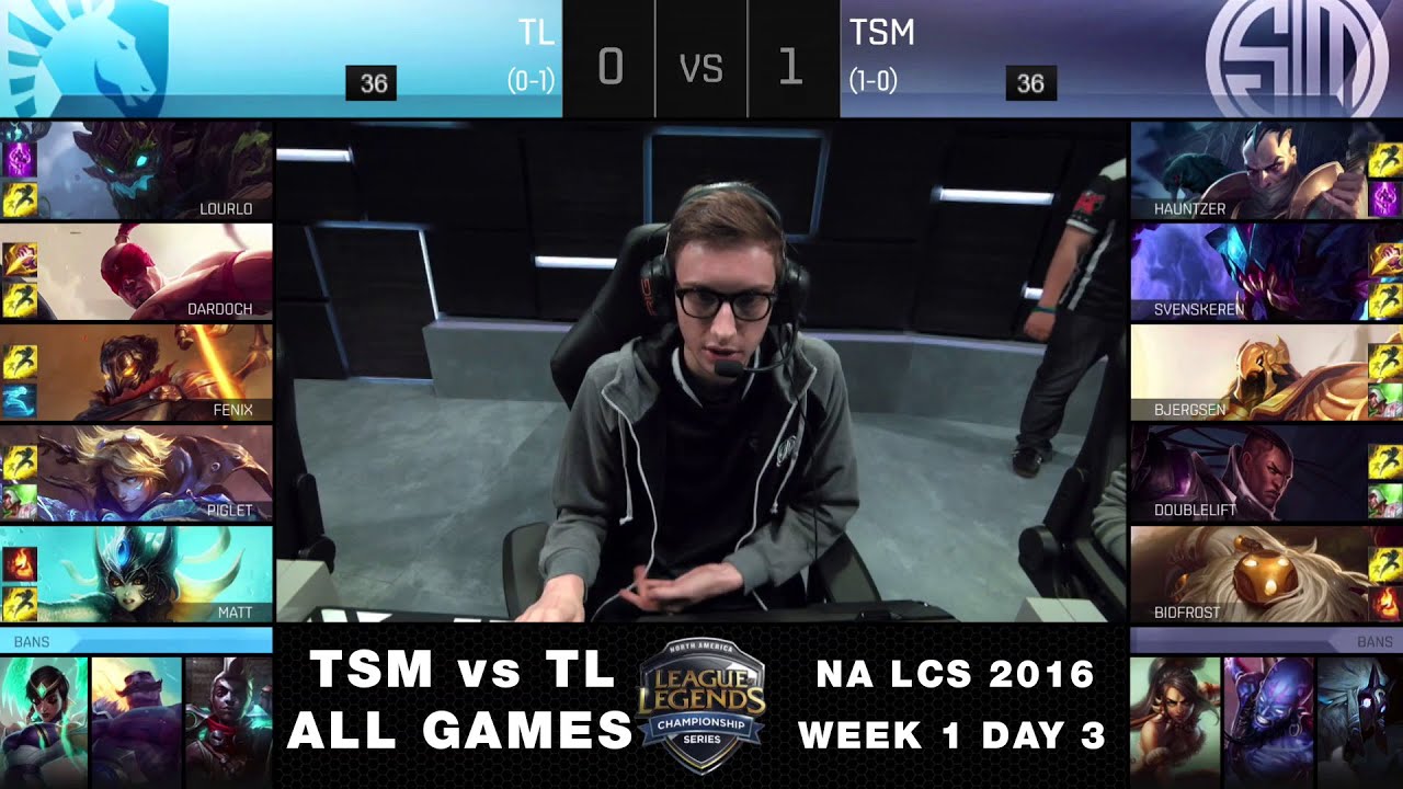 TSM vs TL All Games - NA LCS Summer 2016 Week 1 Day 3 - Team SoloMid vs Team Liquid