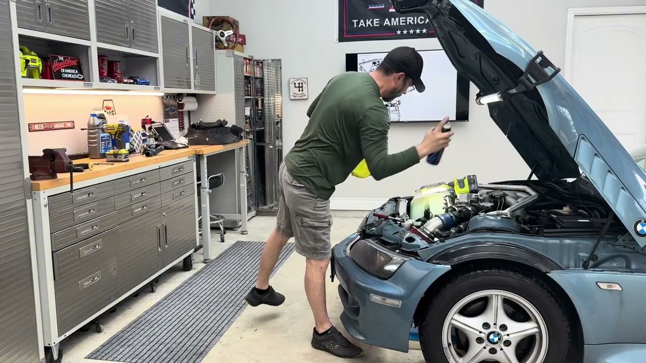 Water pump and thermostat replacement 1998 BMW Z3 1.9L 