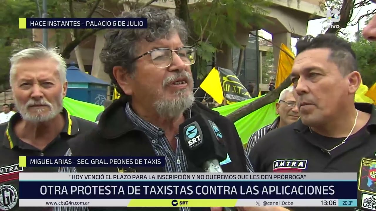 Taxistas marcharon en Córdoba en contra de las apps de transporte