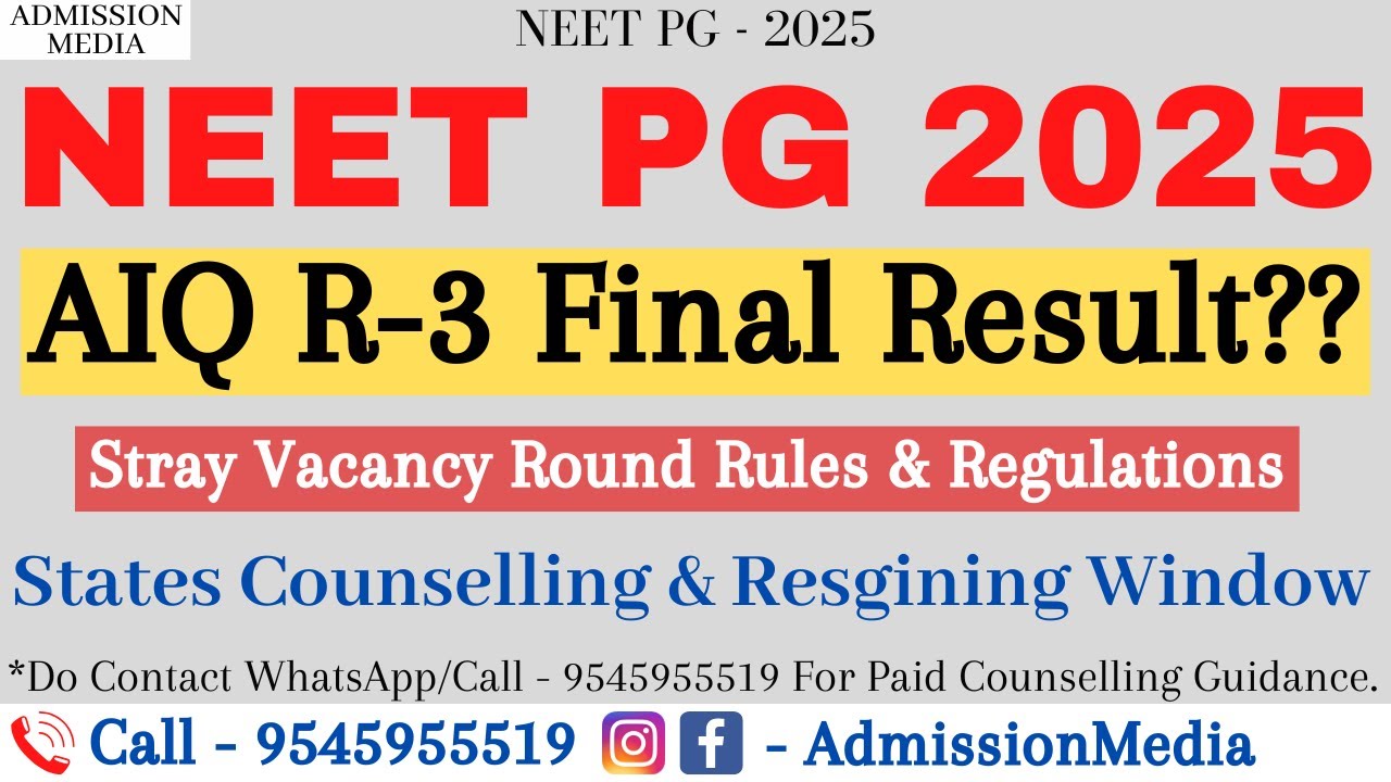 NEET PG 2025 | AIQ R3 Revised Result | Rules & Regulations | States Counselling | Court Case In SC
