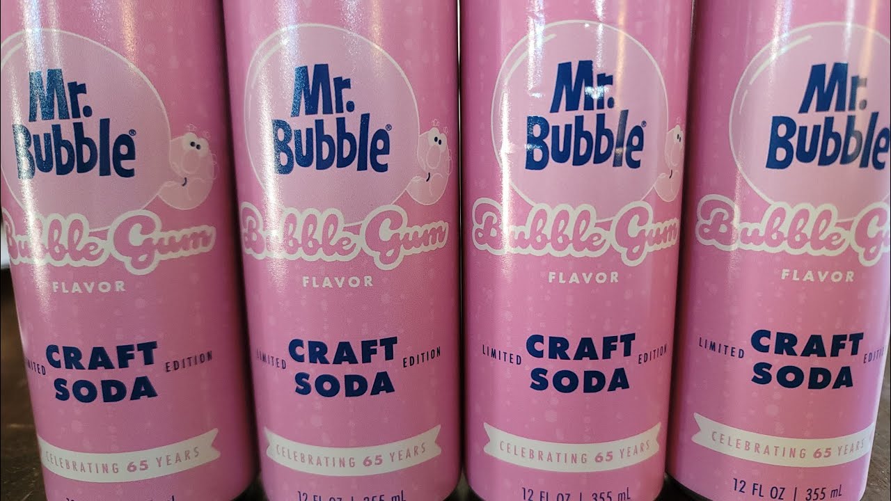 Mr. Bubble Bubble Gum flavor soda review 