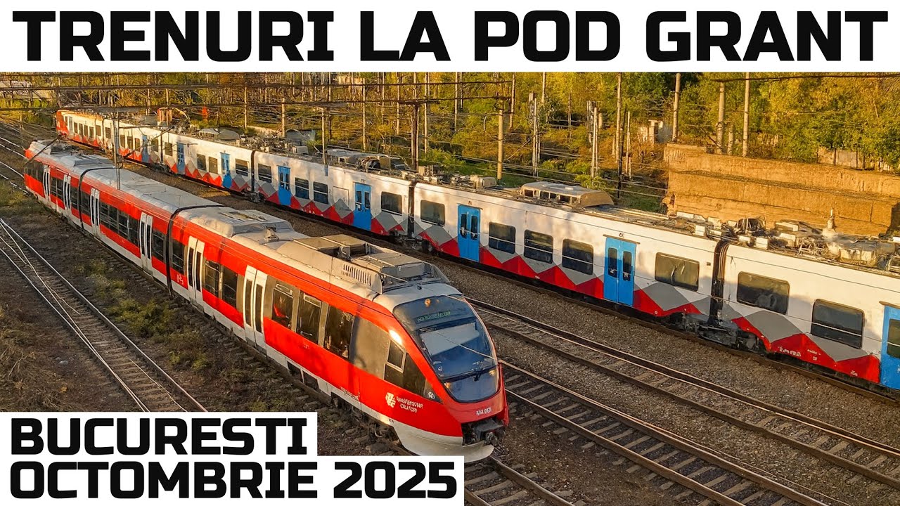 22 de trenuri in 6 minute la Podul Grant-Trainspotting in Bucharest-Personenzüge im Bukarest