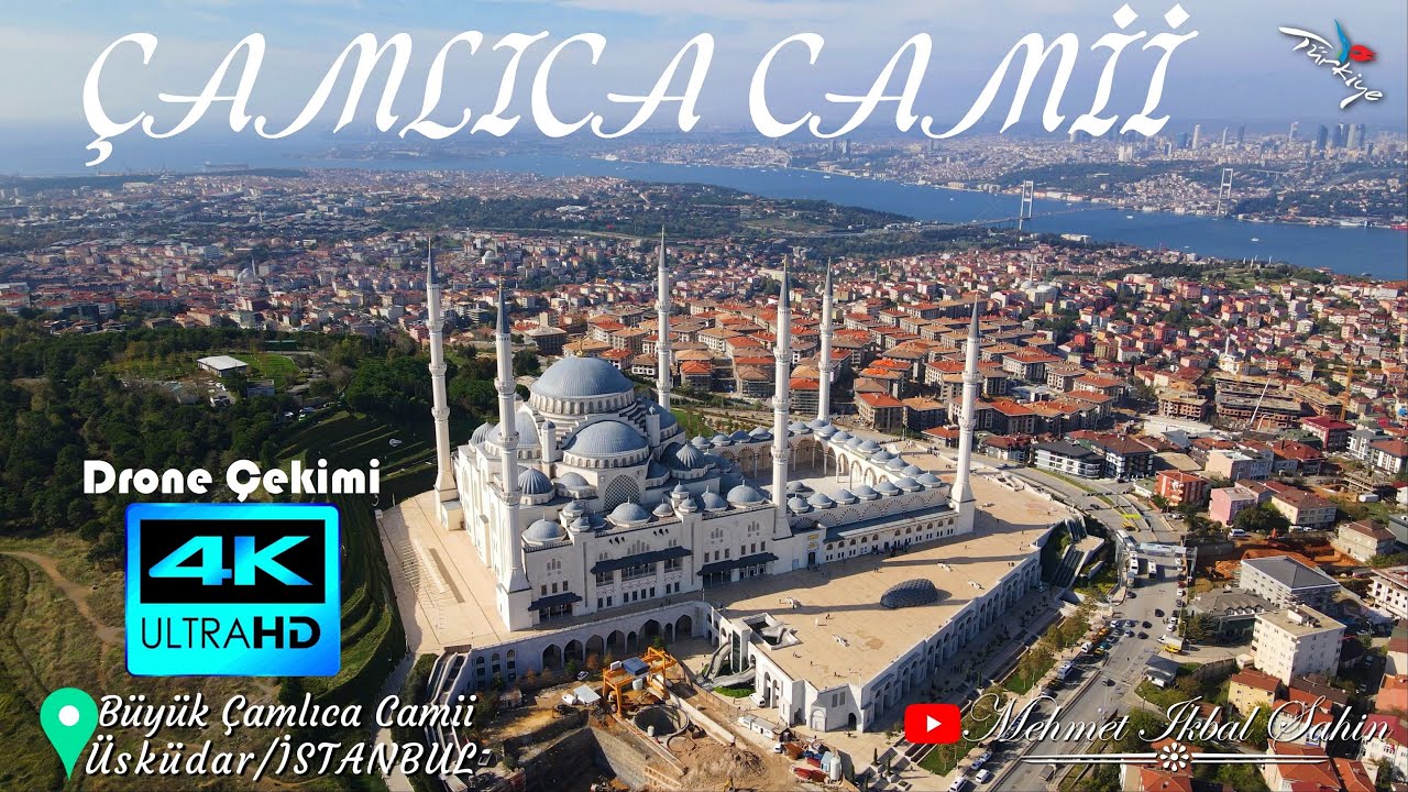 Büyük Çamlıca Camii Üsküdar ve İSTANBUL Silüeti - Havadan 4K Drone Çekimi / 3.11.23
