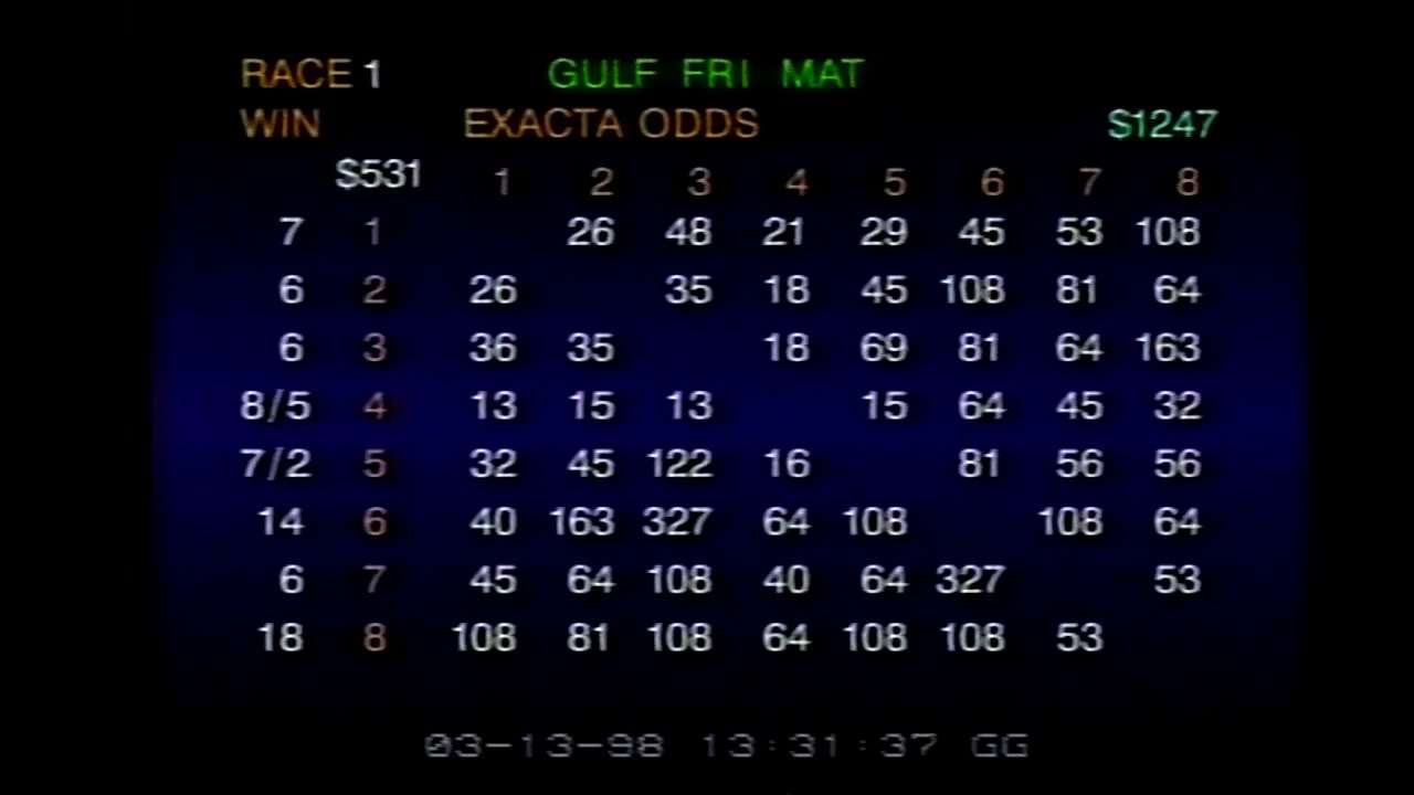 Gulf Greyhound Park  3/13/1998 Race 1
