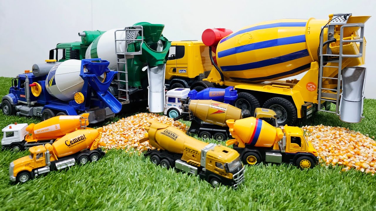 Mobil truk molen besar truk molen kecil, mixer truck scania, truck man, bruder truck