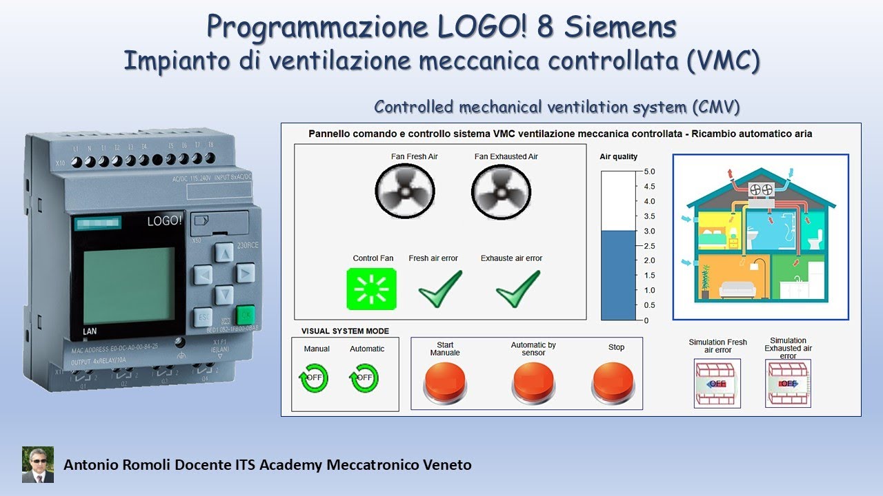 Siemens LOGO!8 Programmazione impianto di ventilazione meccanica controllata VMC