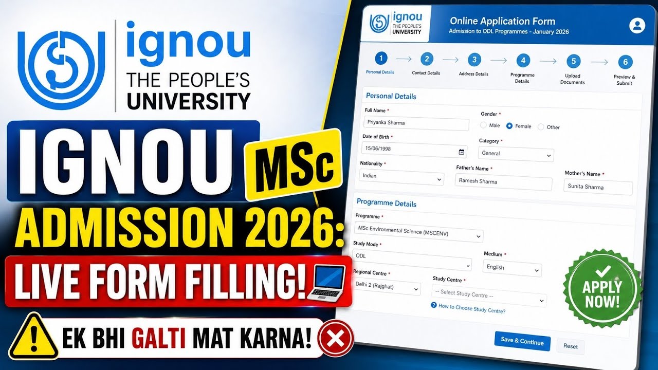 🌿 IGNOU MSc Environmental Science (MSCENV) Admission 2026 Complete Guide!