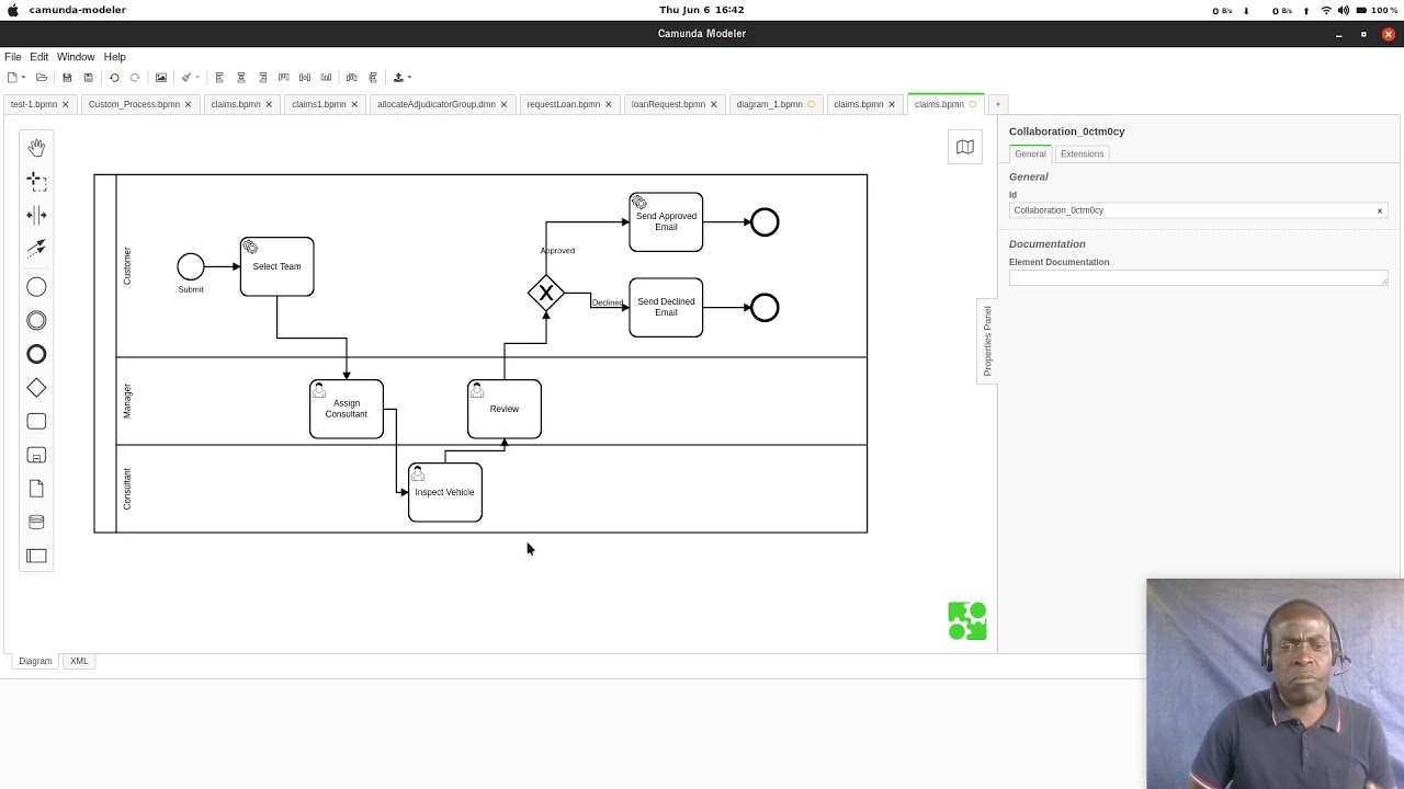 Collaborative modelling with Camunda, BPMN 2 and Springboot: Tutorial 1 of 9
