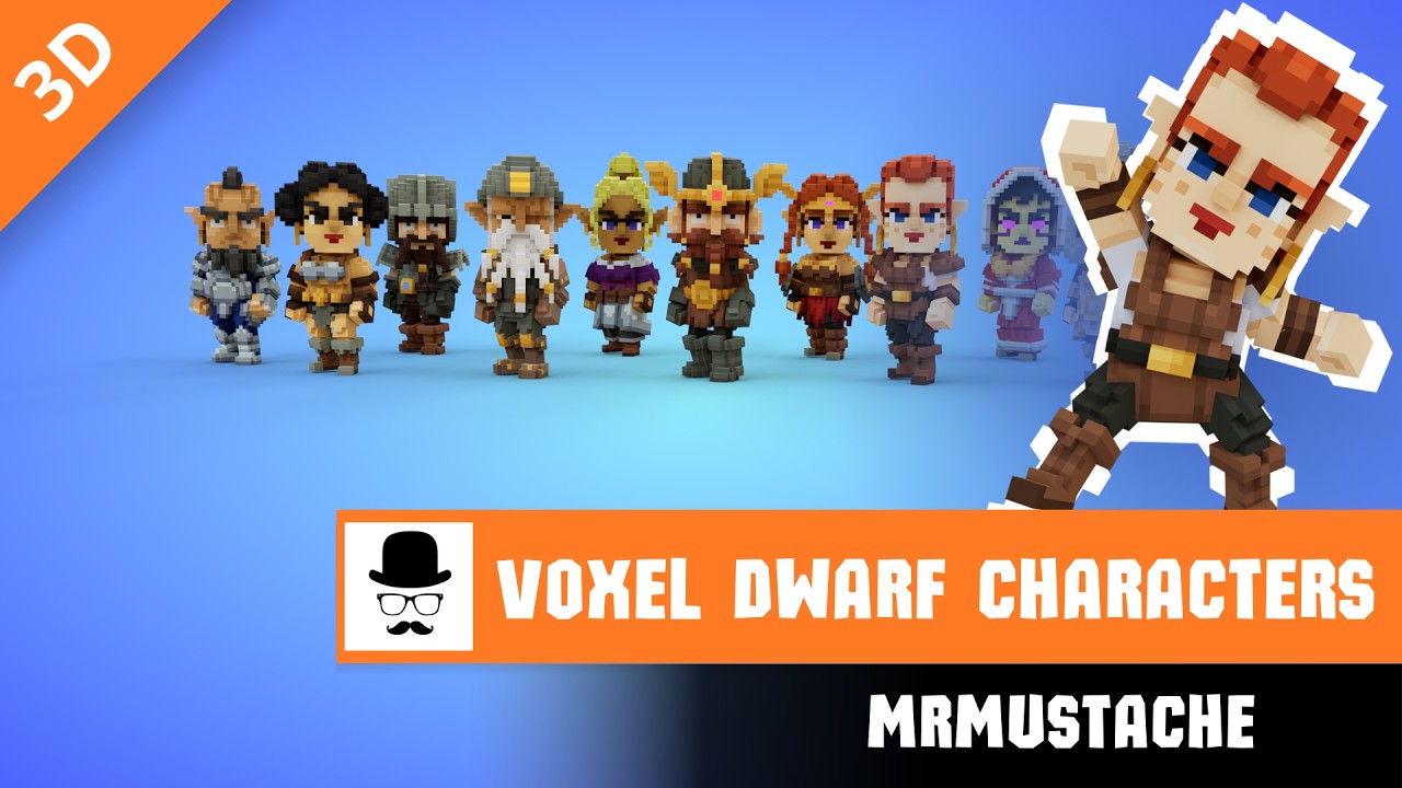 Voxel Dwarf Characters Pack