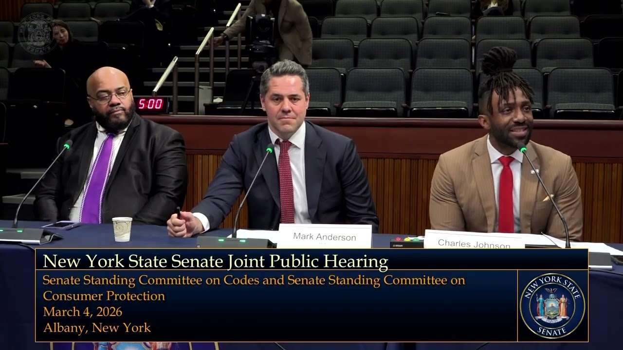 NYS Senator Dean Murray Speaks At A Codes and Consumer Protection Committee Hearing About Deed Theft
