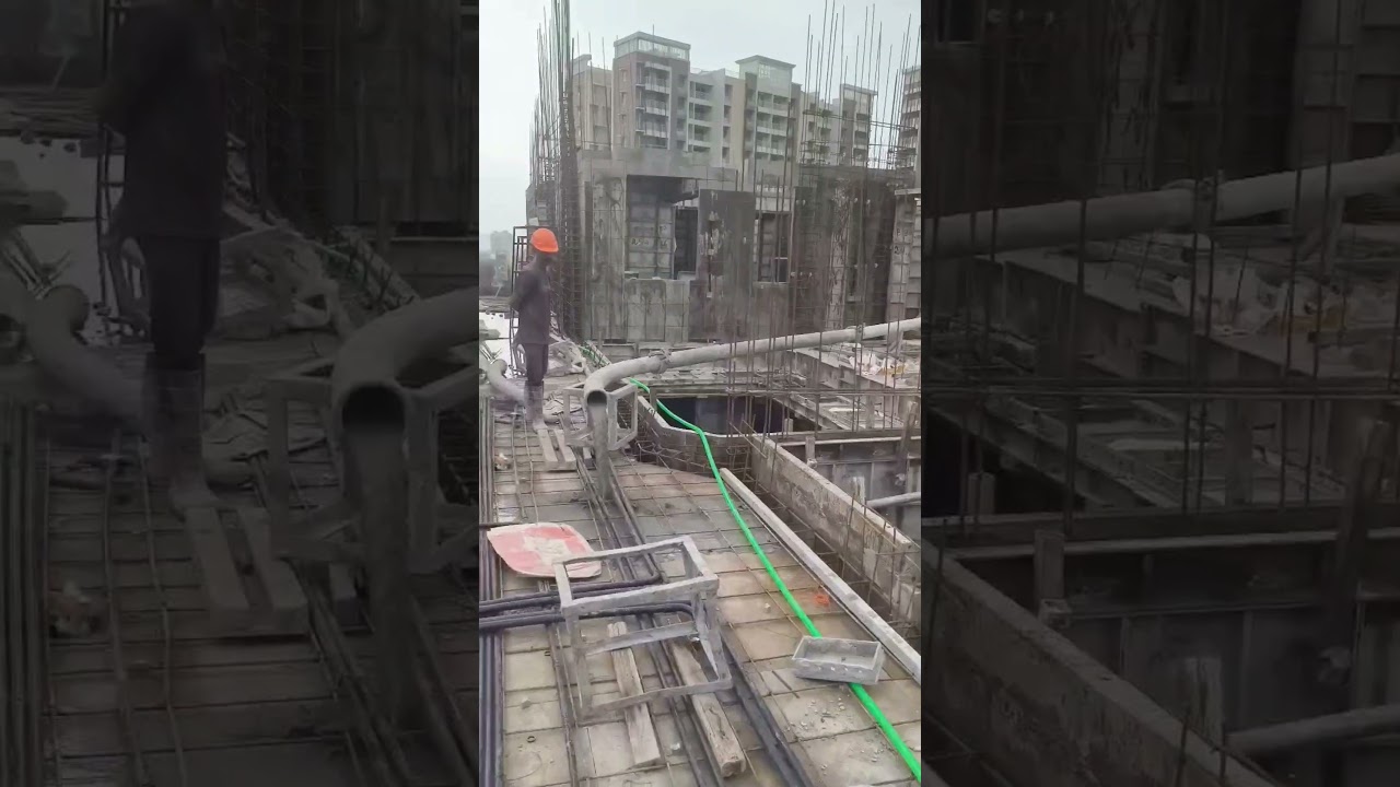 full day concrete casting #concretecasting#mistriwork#labourwork#concretework#rmc#pumpconcrete