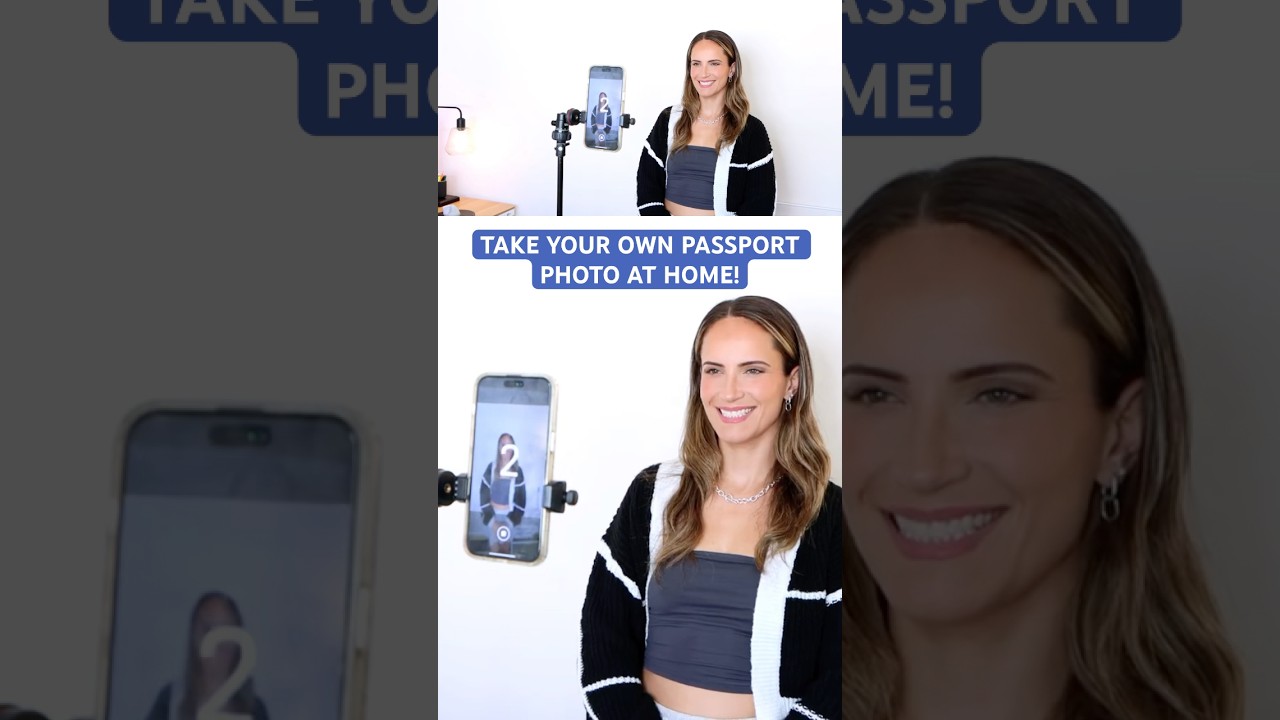 Take your own PASSPORT PHOTO at home on iPhone! ✈️ #iphone #ios18 #travelhacks