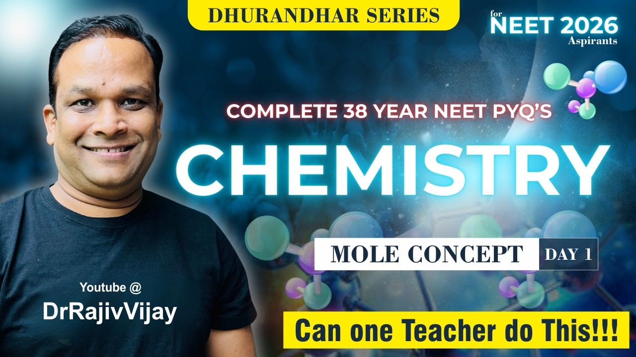 NEET (UG) Chemistry 38 Years PYQ Questions That Decide Your Rank  (Ch-1 Mole Concept) (Lecture-1)