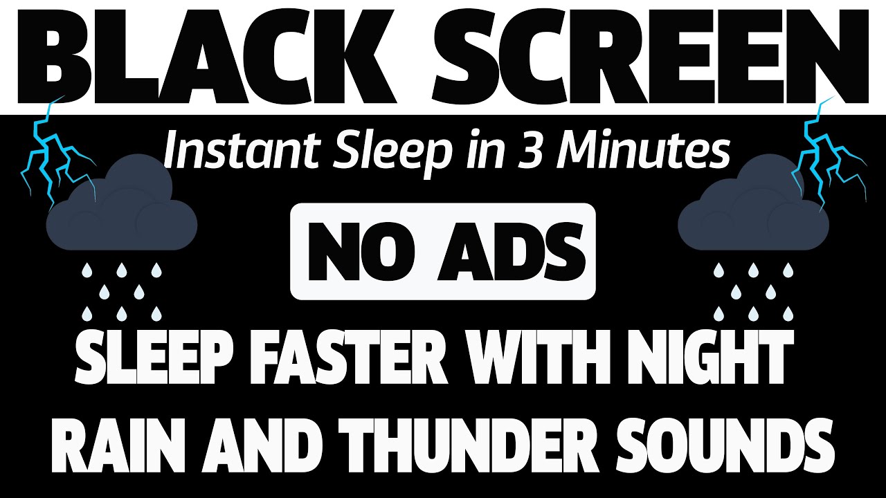 Black Screen | Rain and Thunder for Deep Sleep and Anxiety Relief