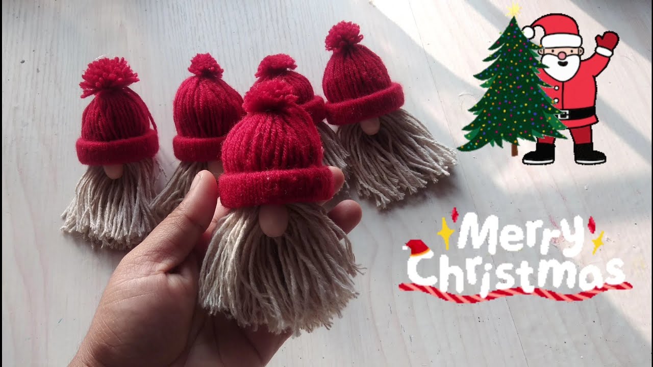 Woolen Santa gnome 🎄 Christmas ornaments 🎅 DIY Christmas 