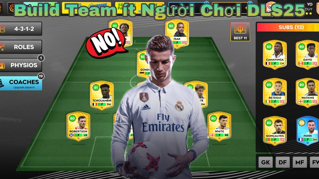 Build Đội Hình ít Người Chơi Trong DLS25