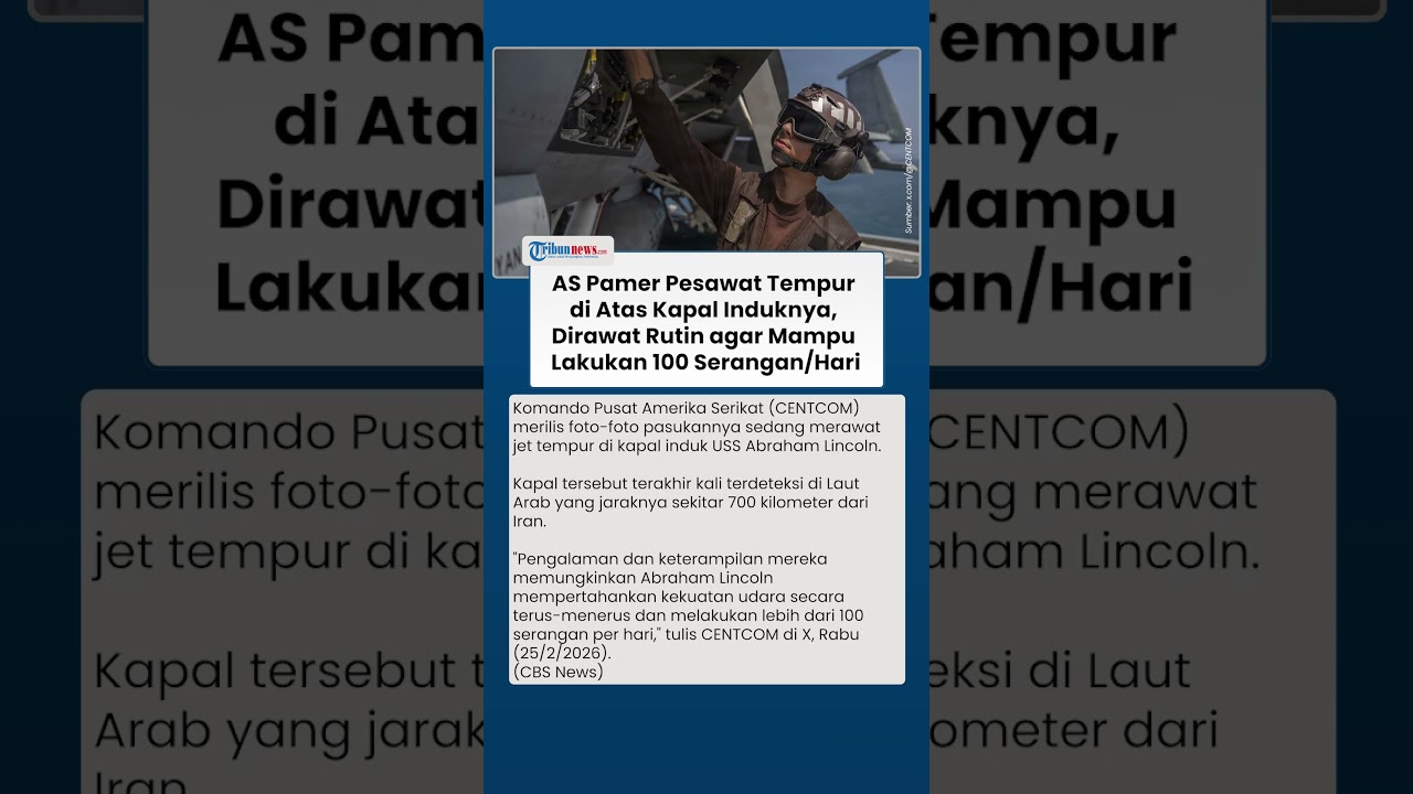 Pasukan AS Lakukan Perawatan Rutin Jet Tempur di Kapal Induk, CENTCOM: Bisa 100 Serangan per Hari