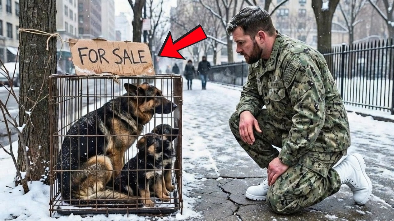 Navy SEAL Rescata a una Perra y Sus Cachorros Congelándose — Lo Que Pasó Después Conmueve