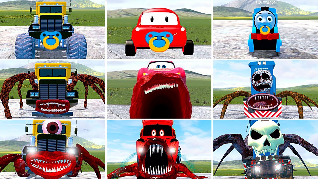 NEW EVOLUTION CAR EATERS, CURSED MCQUEEN, THOMAS THE TRAIN FRIENDS! NEW FORM EVOLUTION in Garry's