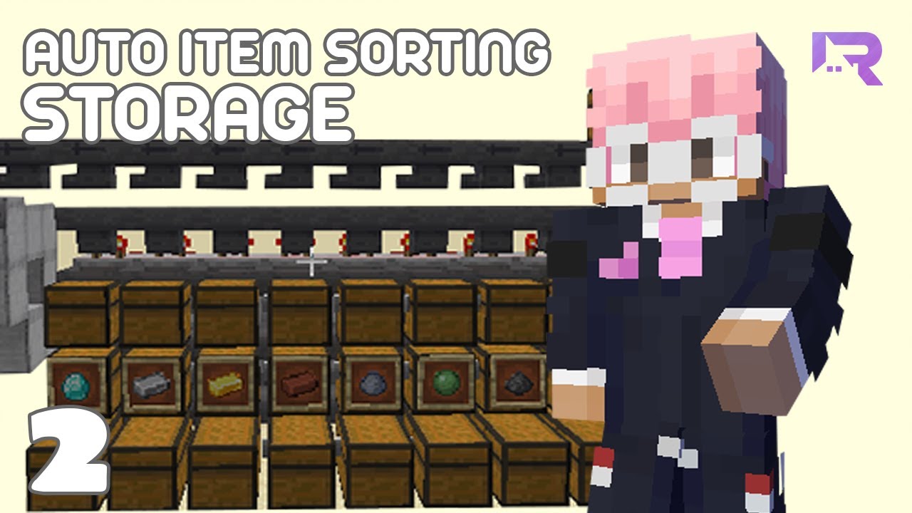 AUTO ITEM SORTING STORAGE - REDSTONE BUILDS TAGALOG TUTORIAL #2