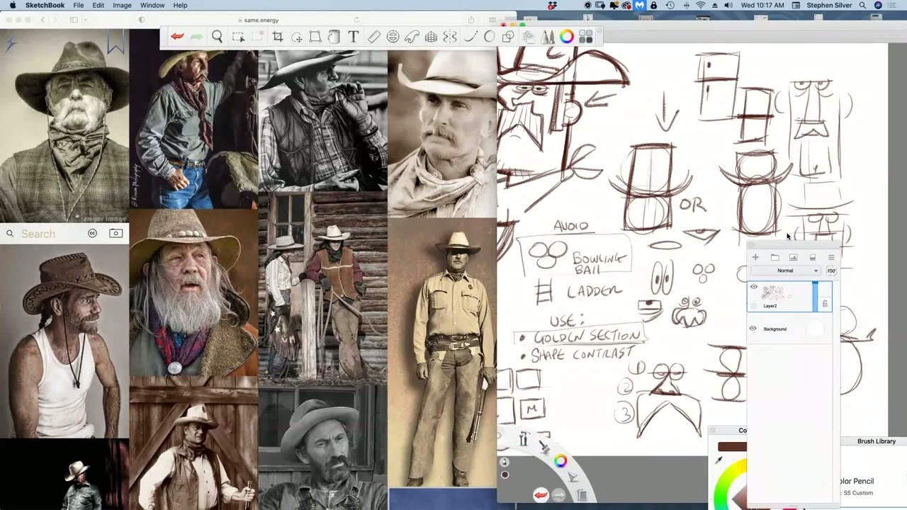 Art Talk | Drawing Cowboy Faces Lesson | Stephen Silver