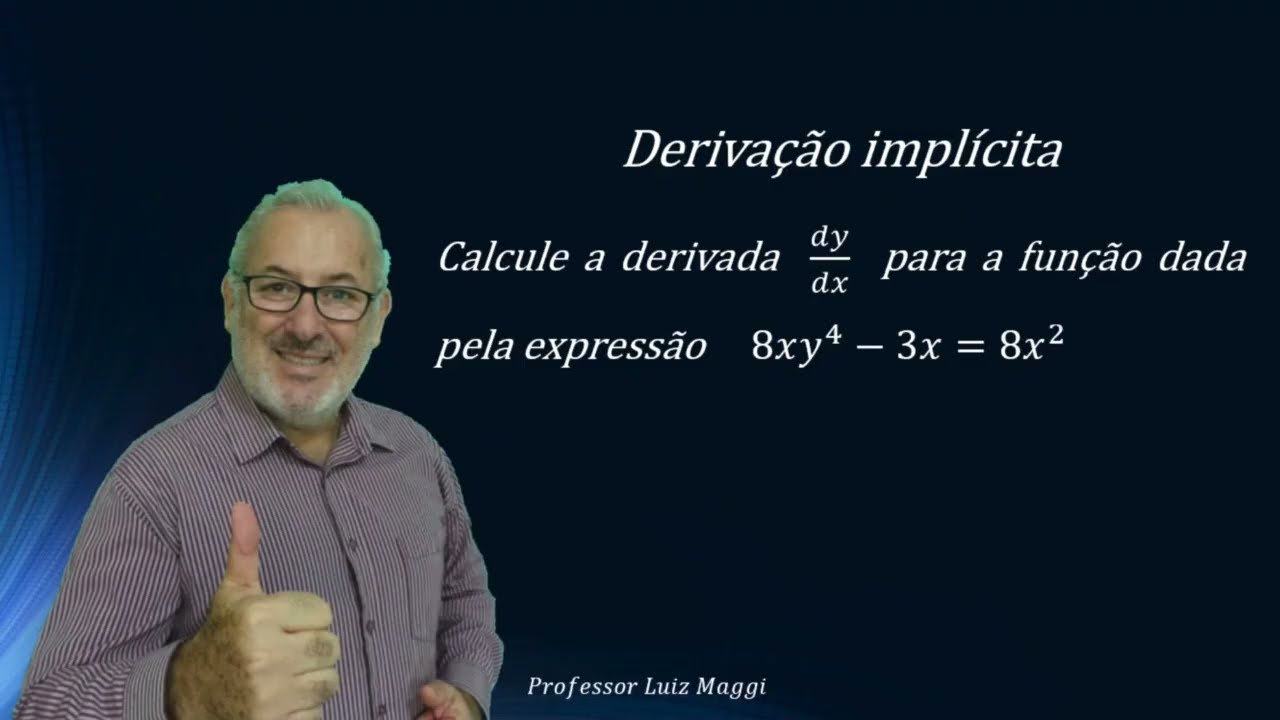 EXEMPLO DE RESOLUÇÃO DE UMA DERIVADA IMPLÍCITA DE Y EM RELAÇÃO A X UMA RELÇÃO ENTRE X E Y.