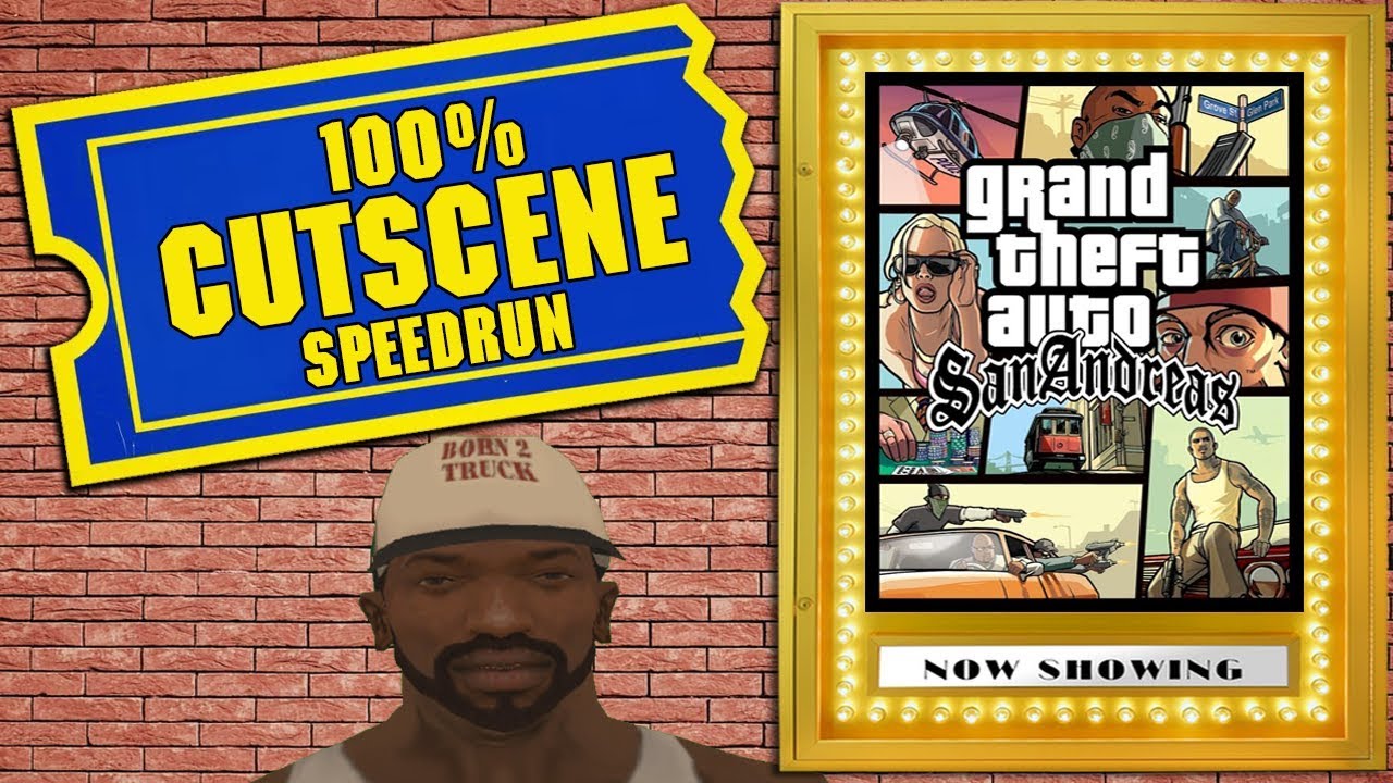 GTA San Andreas 100% Speedrun with ALL CUTSCENES!