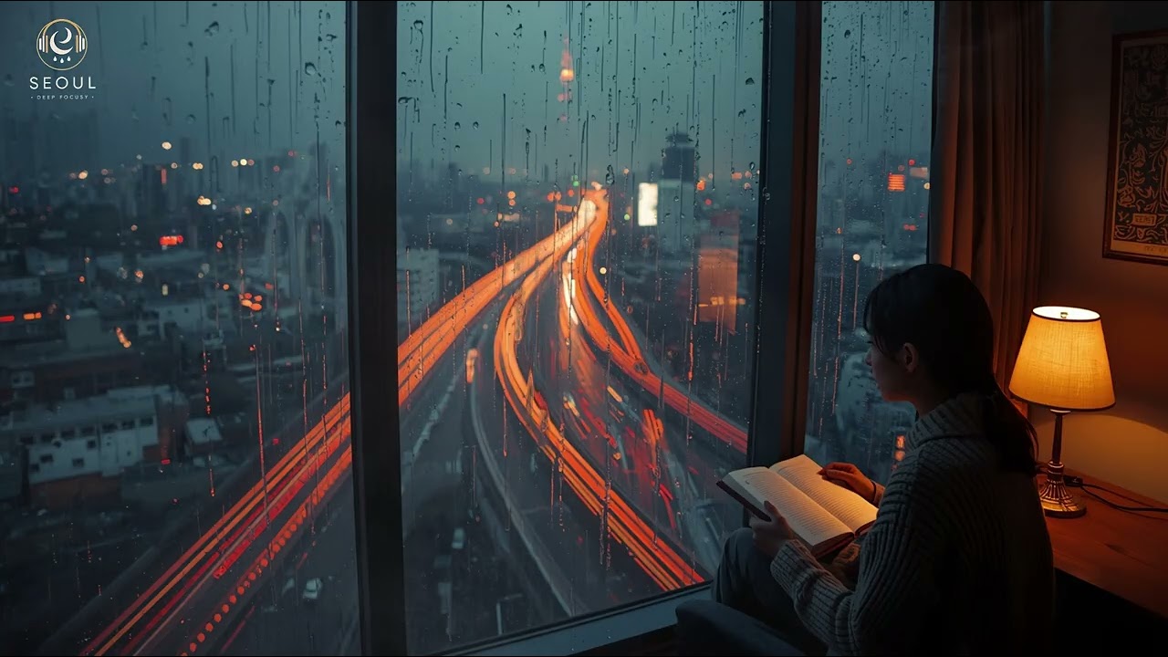 Midnight in Seoul 🌃 4 Hours of Rainy Lofi Hip Hop - Deep Focus Study Music