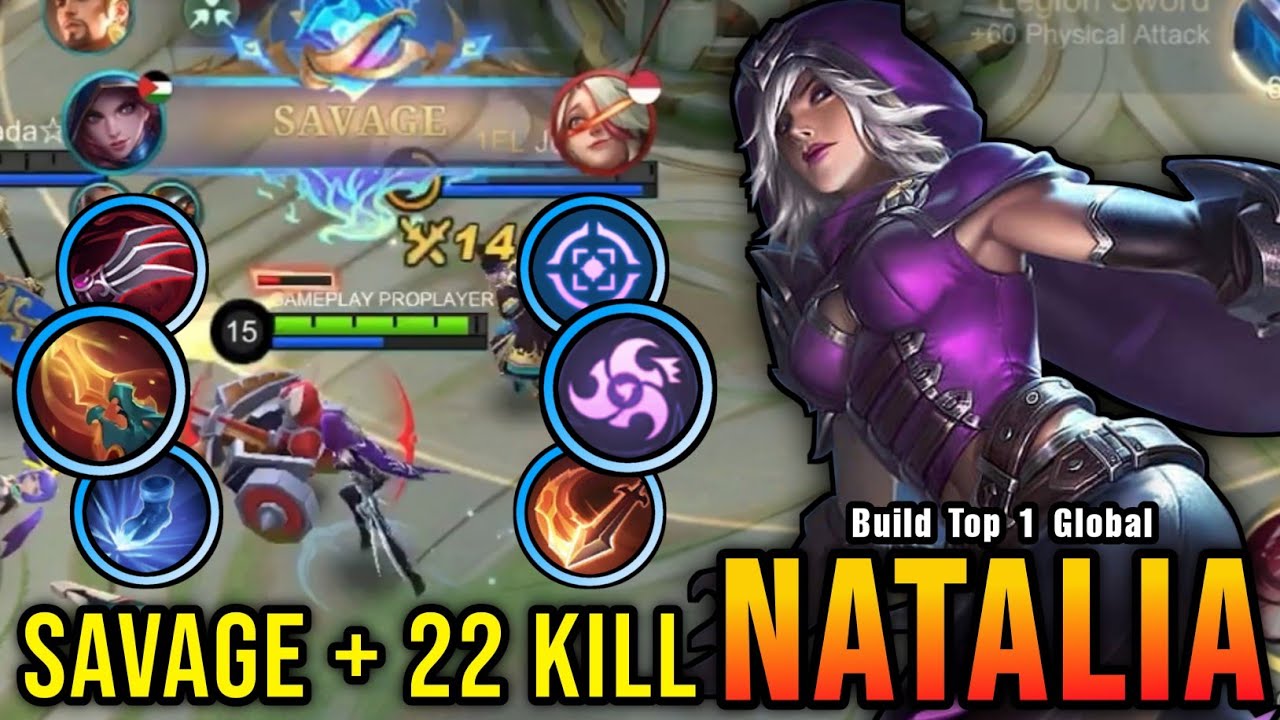 SAVAGE + 22 Kills!! Natalia Best Build and Emblem!! - Build Top 1 Global Natalia ~ MLBB