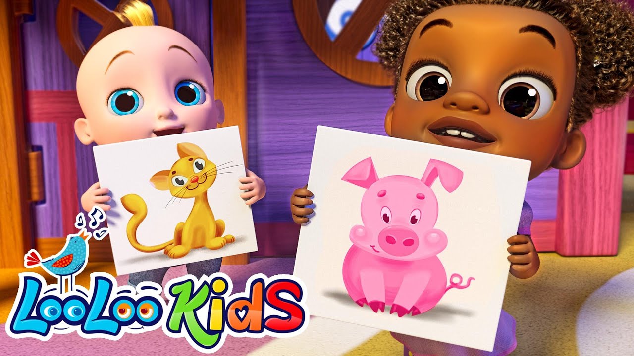 Animal Sounds 🐮🐔 Nursery Rhyme & Kids Songs | Looloo Kids Tv