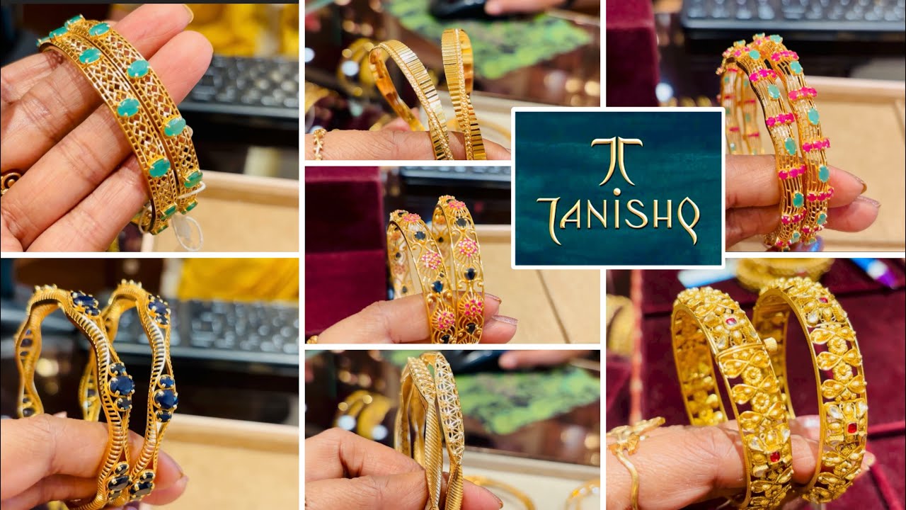 #2025 Tanishq New 22kt gold Bangles designs with price | Tanishq Ruby and Emerald Bangles collection