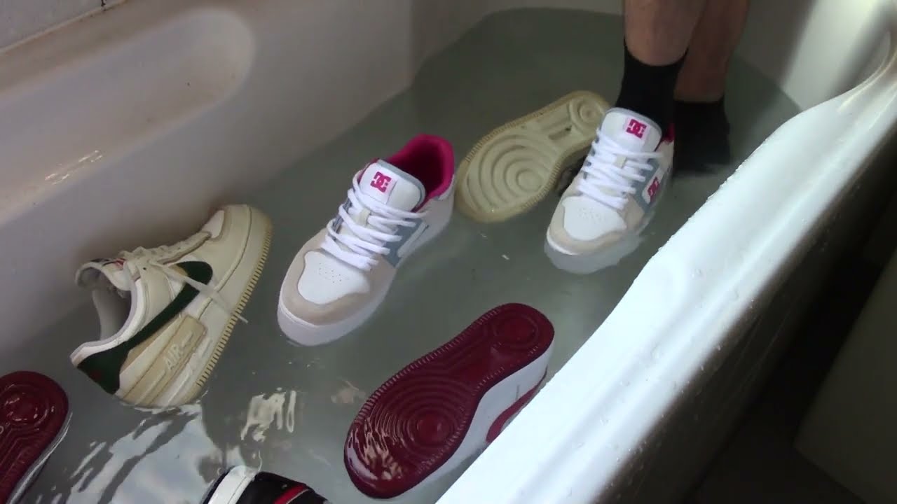 Nike Air Force, Air Jordan, DC Shoes all soaked!