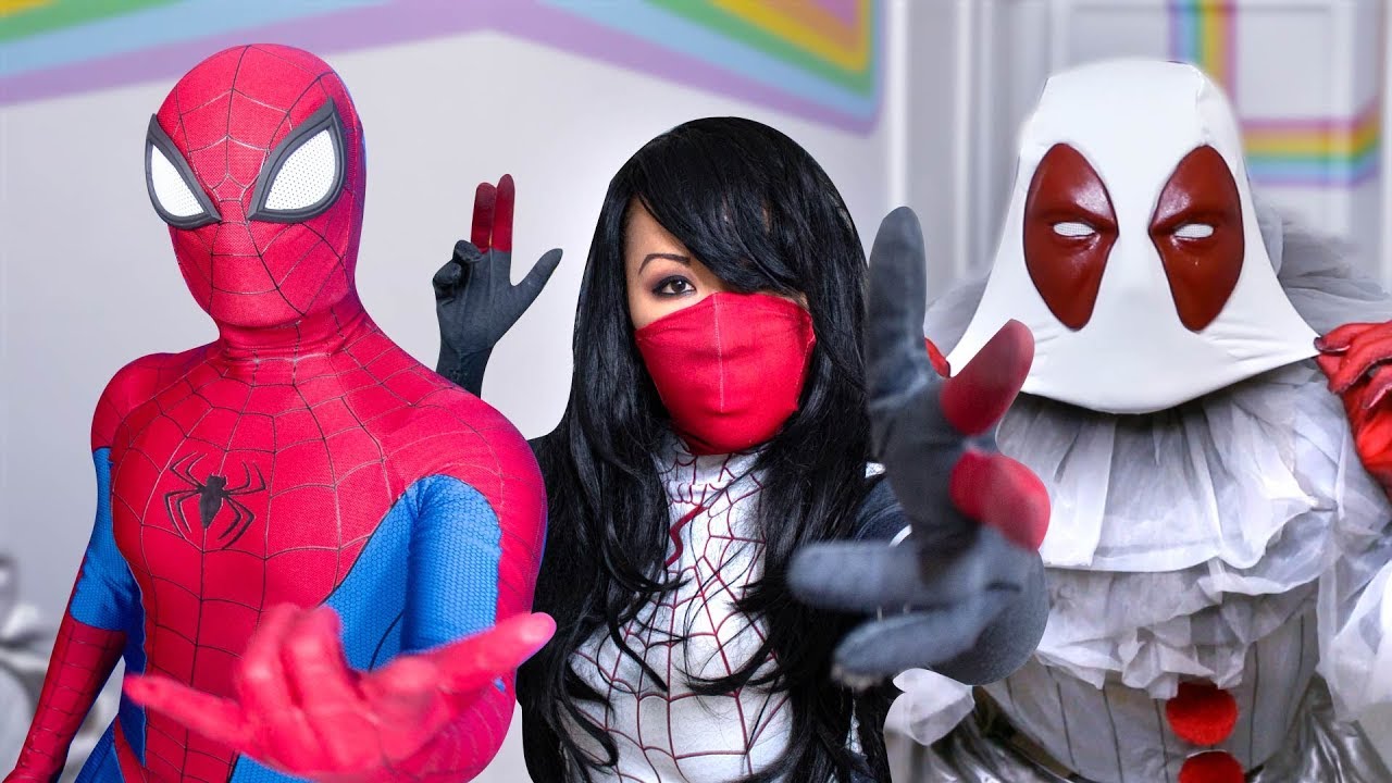 SPIDER-MAN, Miles Morales, SILK VS IT - Superhero Parody Movie - The Spiderverse Halloween
