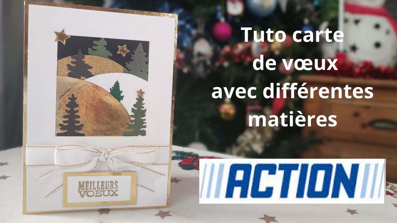 Tuto carte meilleurs vœux avec différentes matières #action #scrapbooking #diy