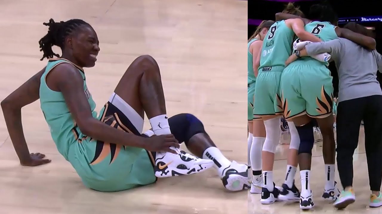 Howard Helped Off Court After Nasty Ankle Injury During NY Liberty's Loss vs Phoenix Mercury. #WNBA