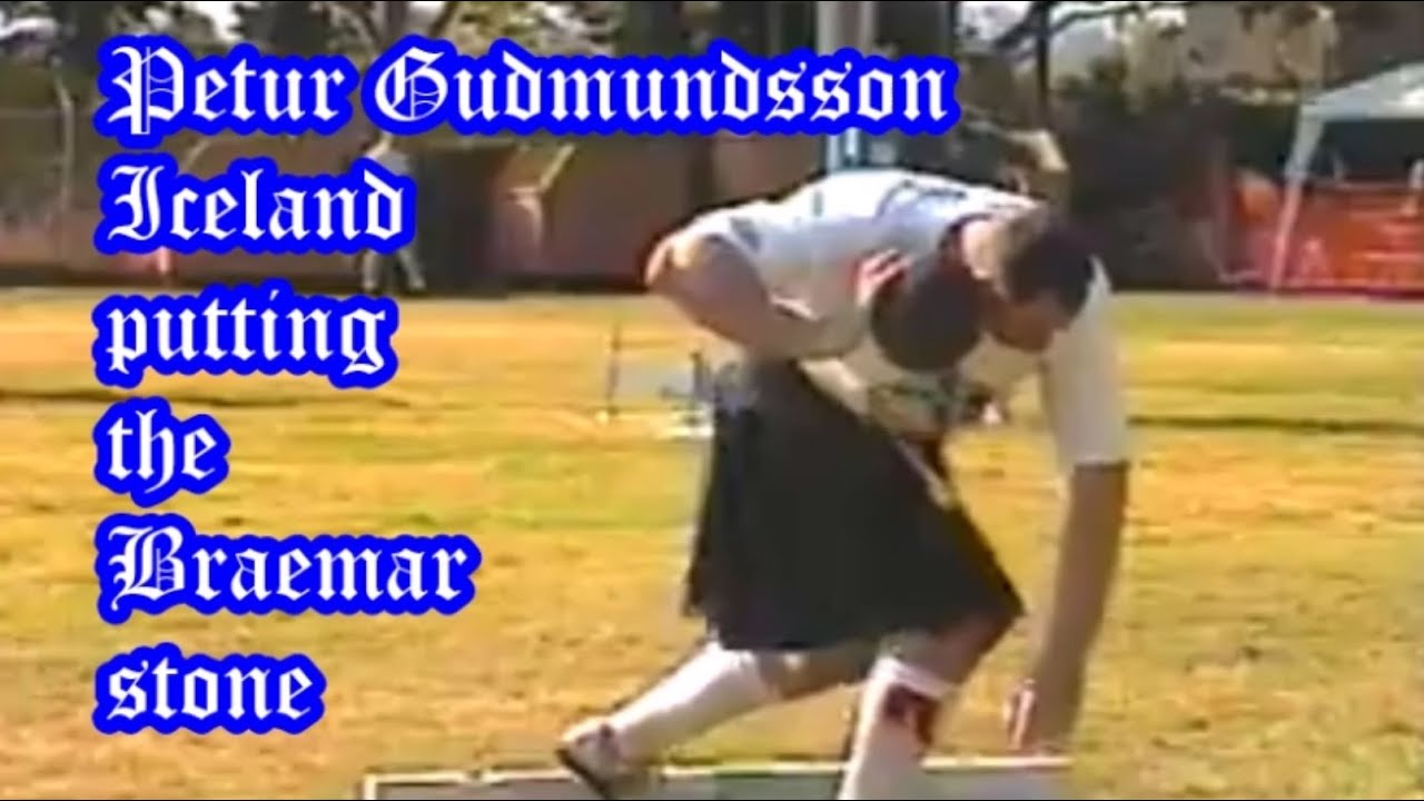 Petur Gudmundsson (Iceland) putting the Braemar stone
