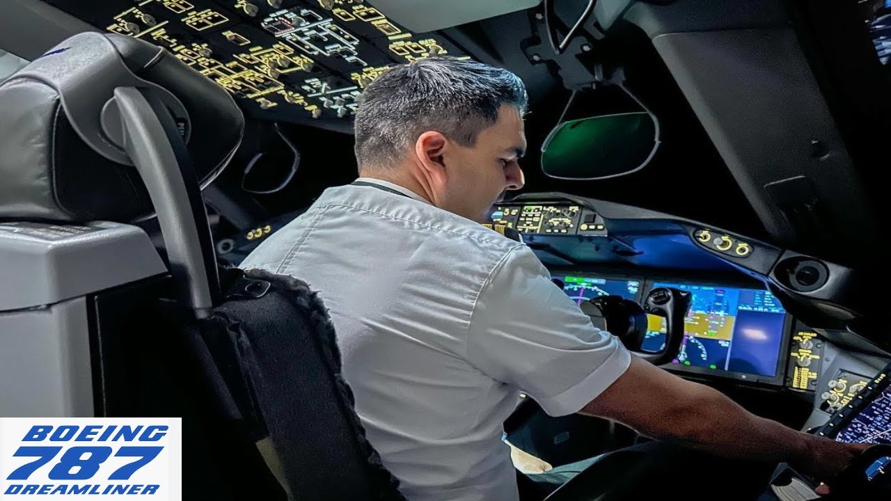B787 приземляется в аэропорту Амстердама Схипхол по вектору захода на посадку ILS | Кабина пилота
