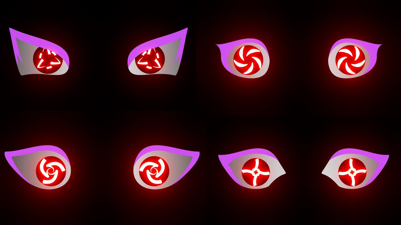 Sharingan Rinnigan Naruto Eyes 4K Motion Background