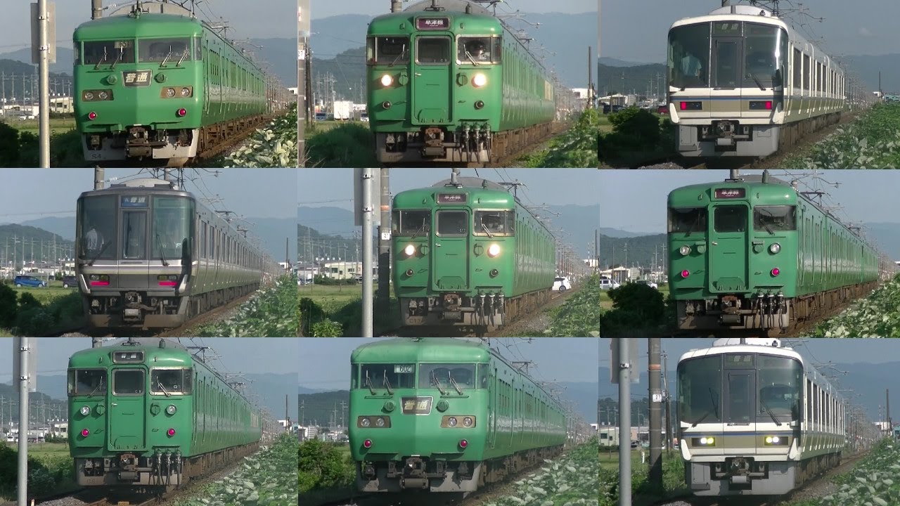 平日朝の草津線8連運用(3) 113系117系など通過12連発！ 吉永踏切にて 2021/07/20