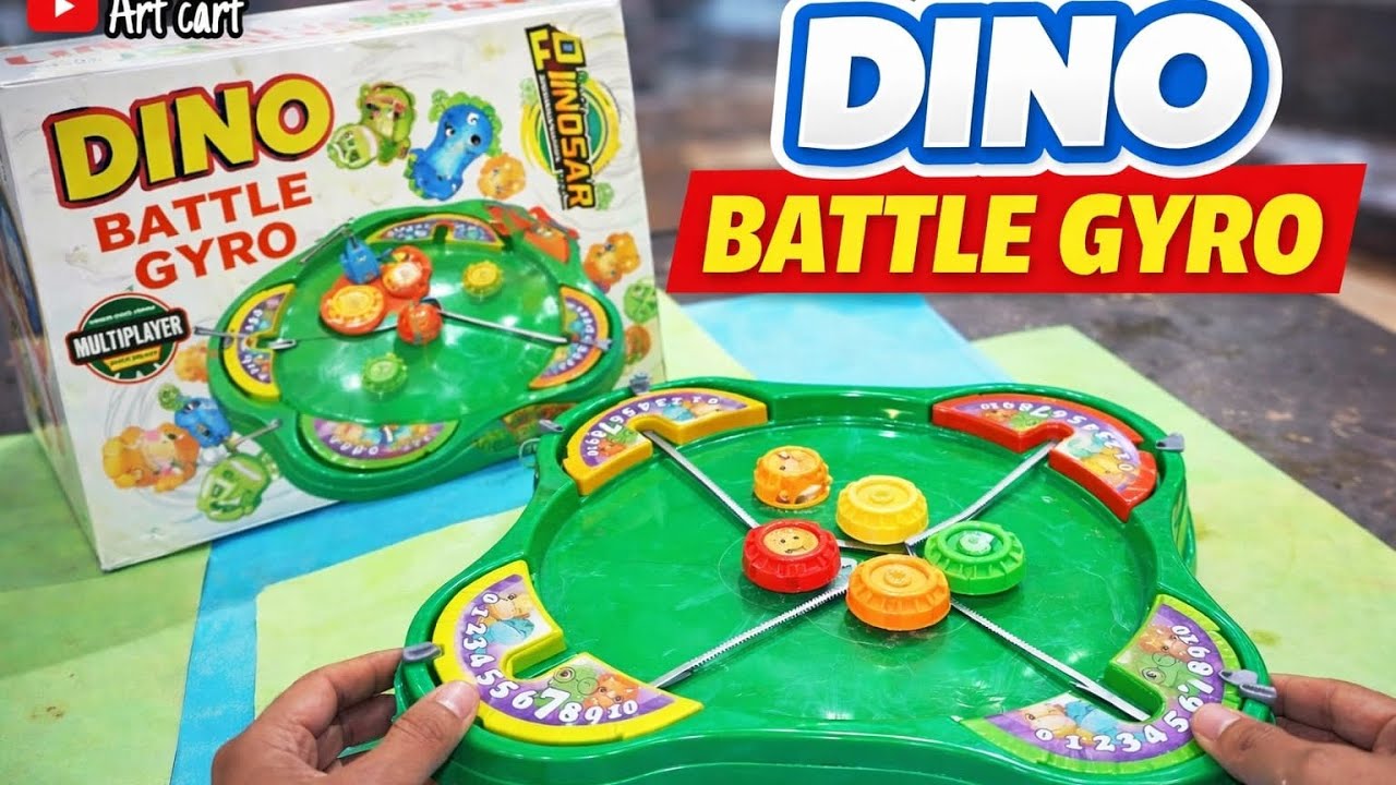 🦖 Dino Battle Gyro Toy Unboxing & Gameplay | Fun Multiplayer Spinning Game for Kids 🎯🎉
