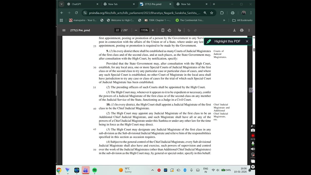 Section 9 BNSS Explained | Court of Judicial Magistrates | BNSS 2023
