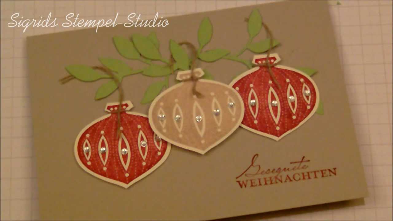 Tutorial - Weihnachtskarte mit Ornament-Stanze und Zweig - Stampin' Up!